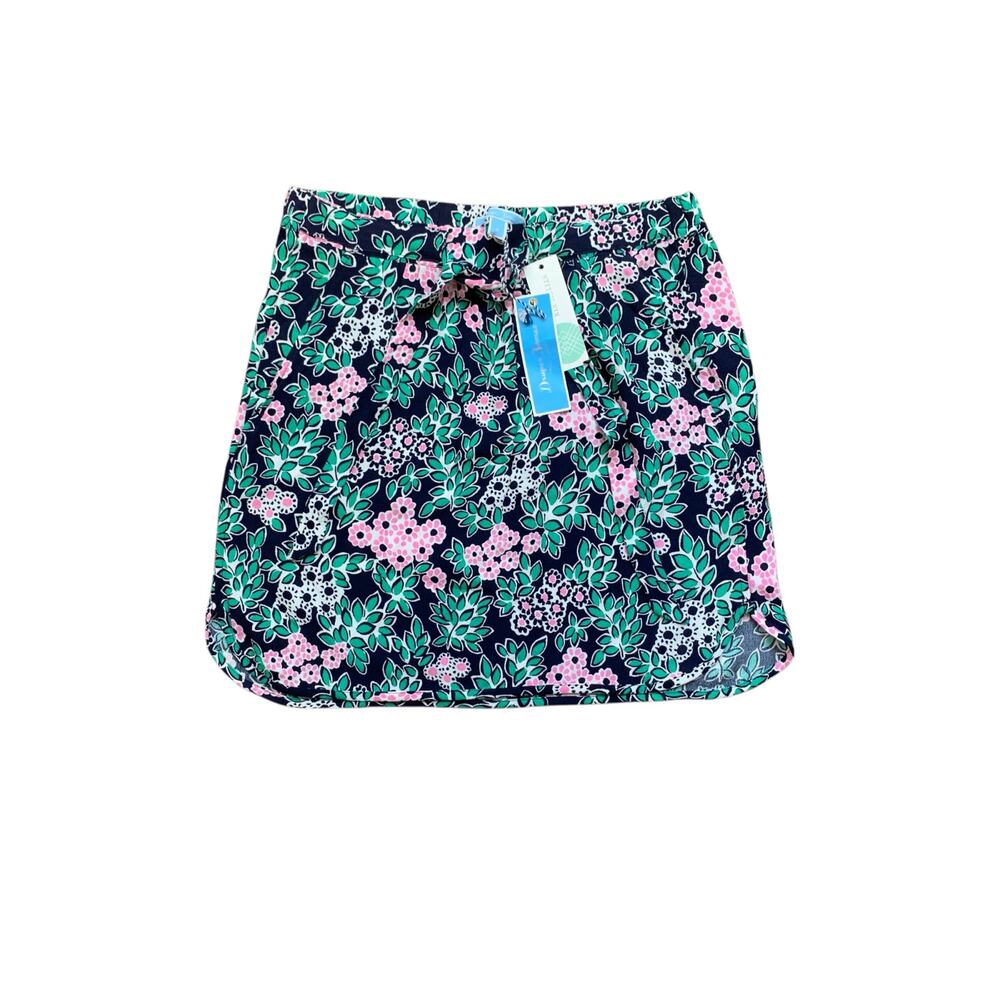 Draper James NWT Tropical Floral Pull On Tie Front Skirt